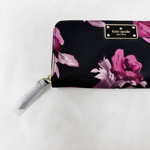 [Kate Spade] Neda Wilson Road Rose Symphony Zip Around Nylon Wallet NWT Floral - Picture 5 of 8